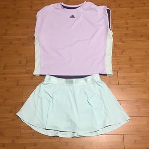 Nike tennis skort (L) and Adidas too (L)2pcs set